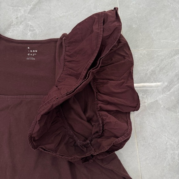 Women’s A New Day Double Flutter Short Sleeve Slim Fit Top Butterfly Ruffle XL - Picture 6 of 15